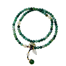Load image into Gallery viewer, Flower Green Agate Mala

