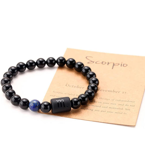 Onyx Stone Zodiac Bracelet