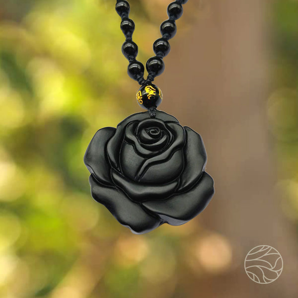 Obsidian Rose Pendant