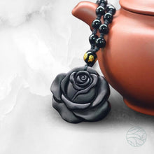 Load image into Gallery viewer, Obsidian Rose Pendant
