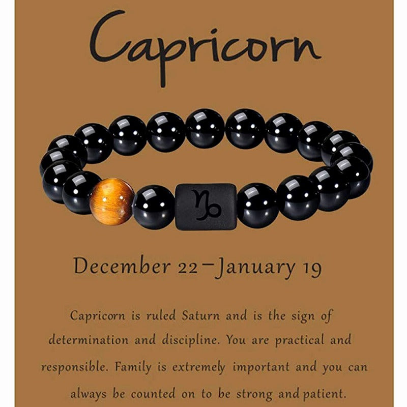 Onyx Stone Zodiac Bracelet