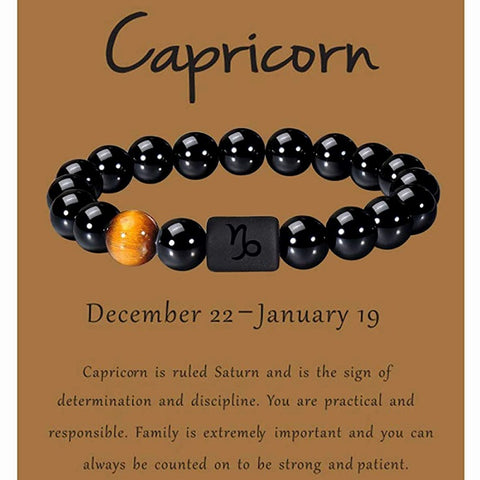 Onyx Stone Zodiac Bracelet