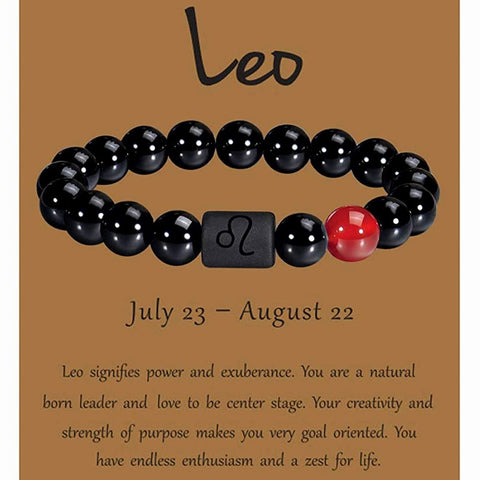 Onyx Stone Zodiac Bracelet