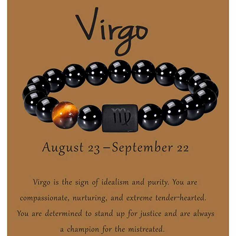 Onyx Stone Zodiac Bracelet