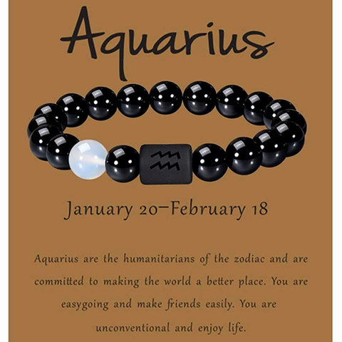 Onyx Stone Zodiac Bracelet