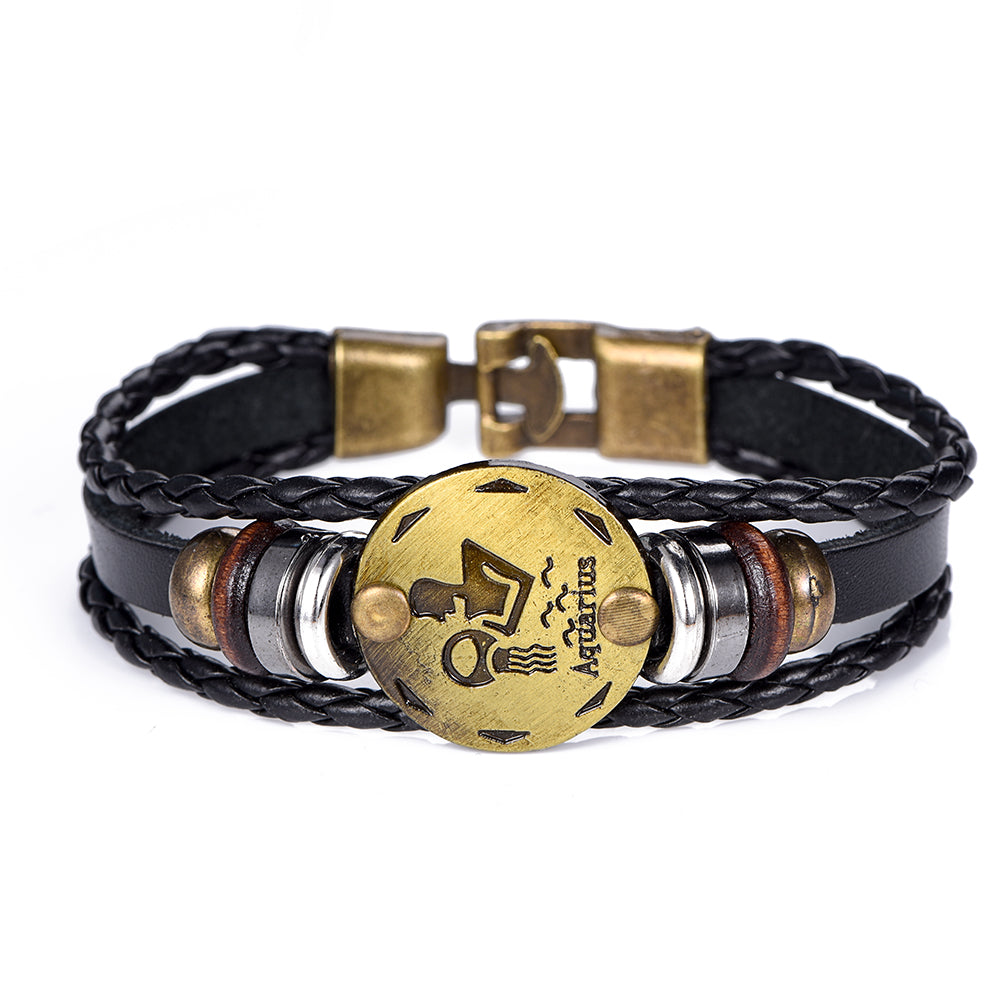 Vintage Punk style Bracelet - Zodiac Sign