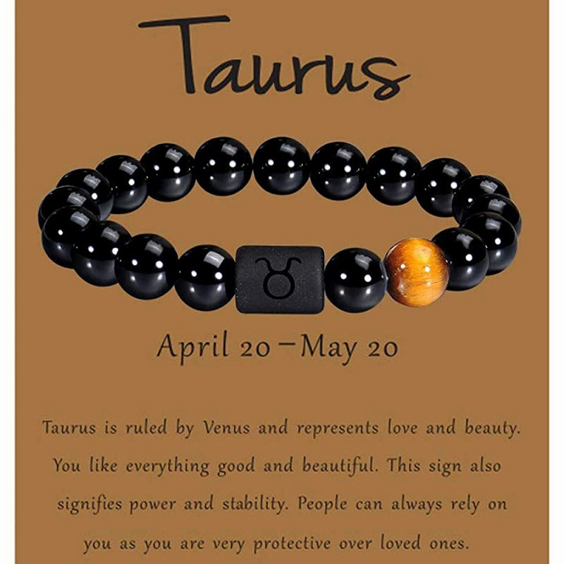 Onyx Stone Zodiac Bracelet