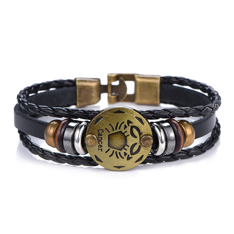 Vintage Punk style Bracelet - Zodiac Sign