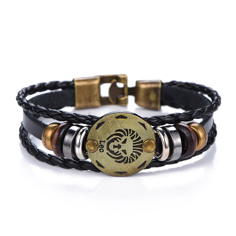 Vintage Punk style Bracelet - Zodiac Sign