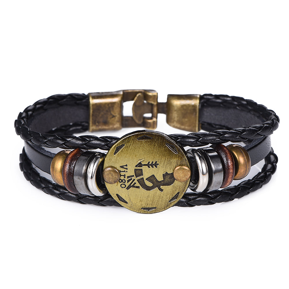 Vintage Punk style Bracelet - Zodiac Sign