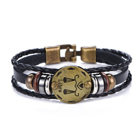 Vintage Punk style Bracelet - Zodiac Sign