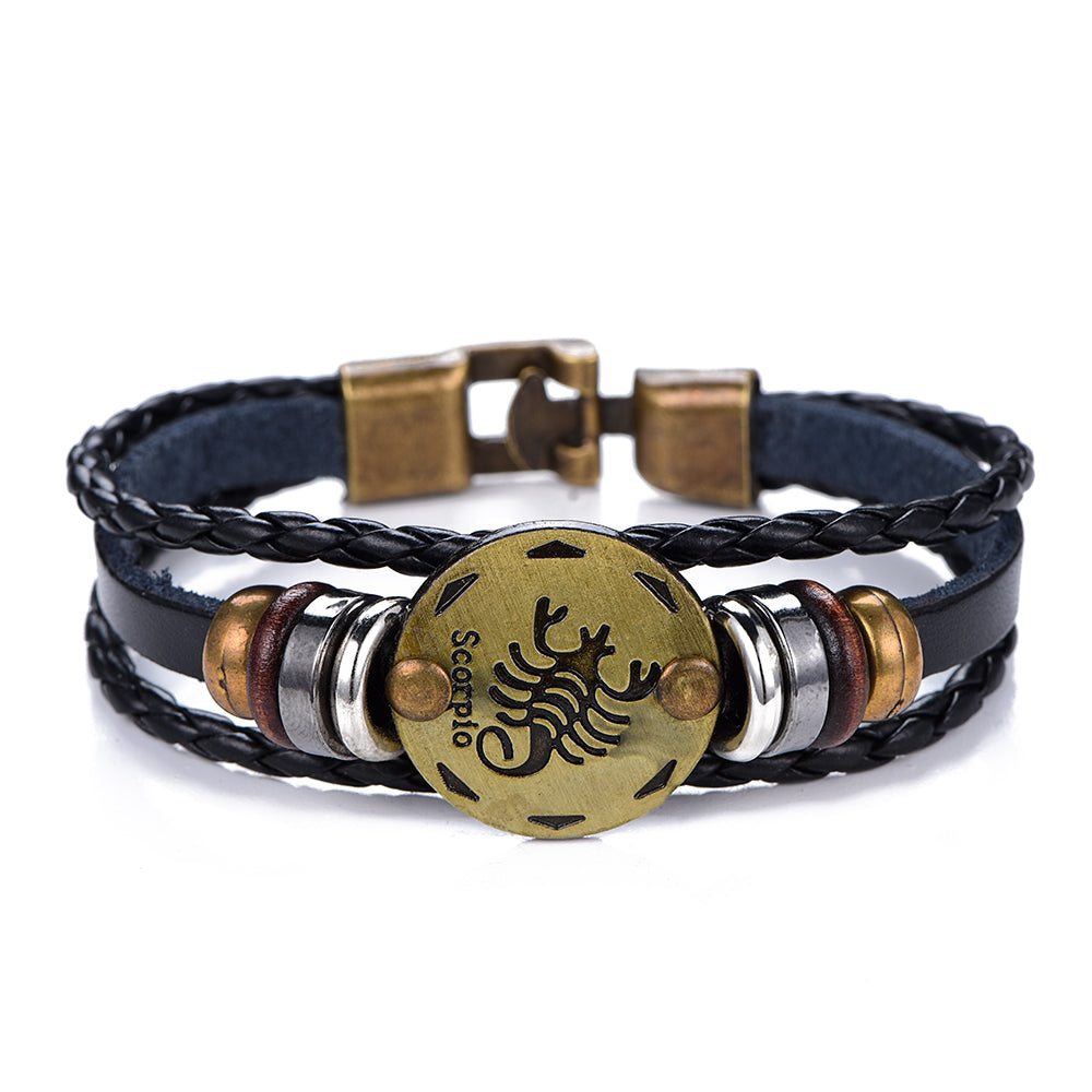 Vintage Punk style Bracelet - Zodiac Sign