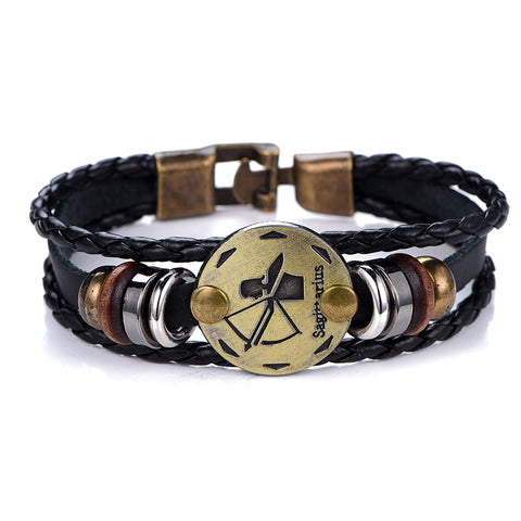 Vintage Punk style Bracelet - Zodiac Sign