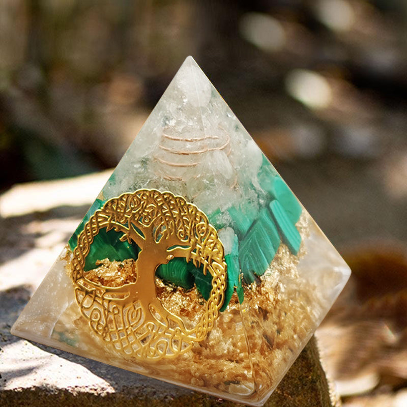 Malachite Renewing Orgone Pyramid